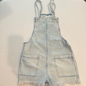 NWOT Aerie Denim Romper Short Overalls